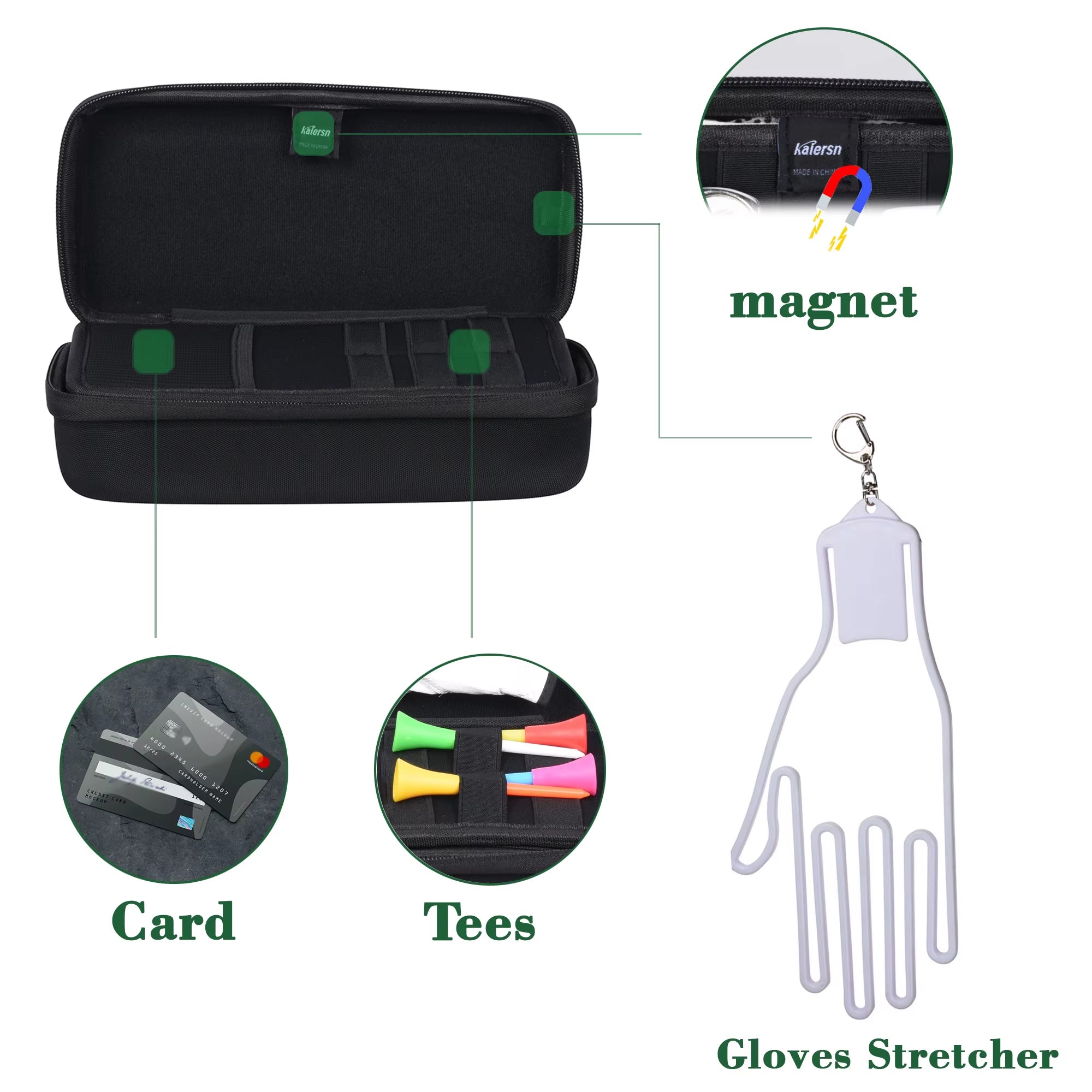 Golf Bag Organizer – Water-Resistant Protective Hard Case for Balls, Tees, Ball Markers, Divot Tools, and Golf Essentials