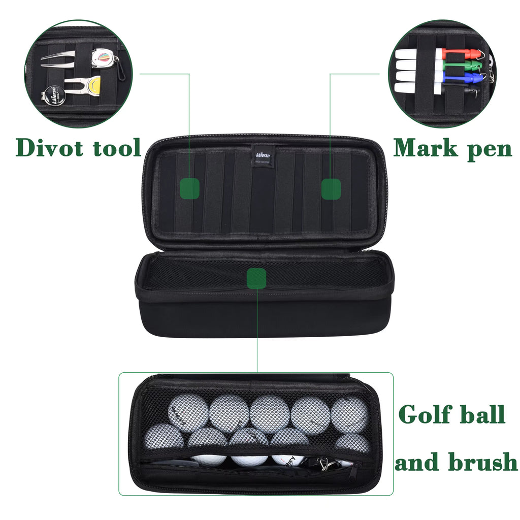 Golf Bag Organizer – Water-Resistant Protective Hard Case for Balls, Tees, Ball Markers, Divot Tools, and Golf Essentials