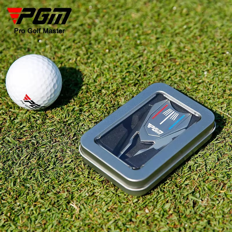 Golf Divot Repair Tool with Ball Marker – Metal Green Fork Golf Accessory (GLC006)