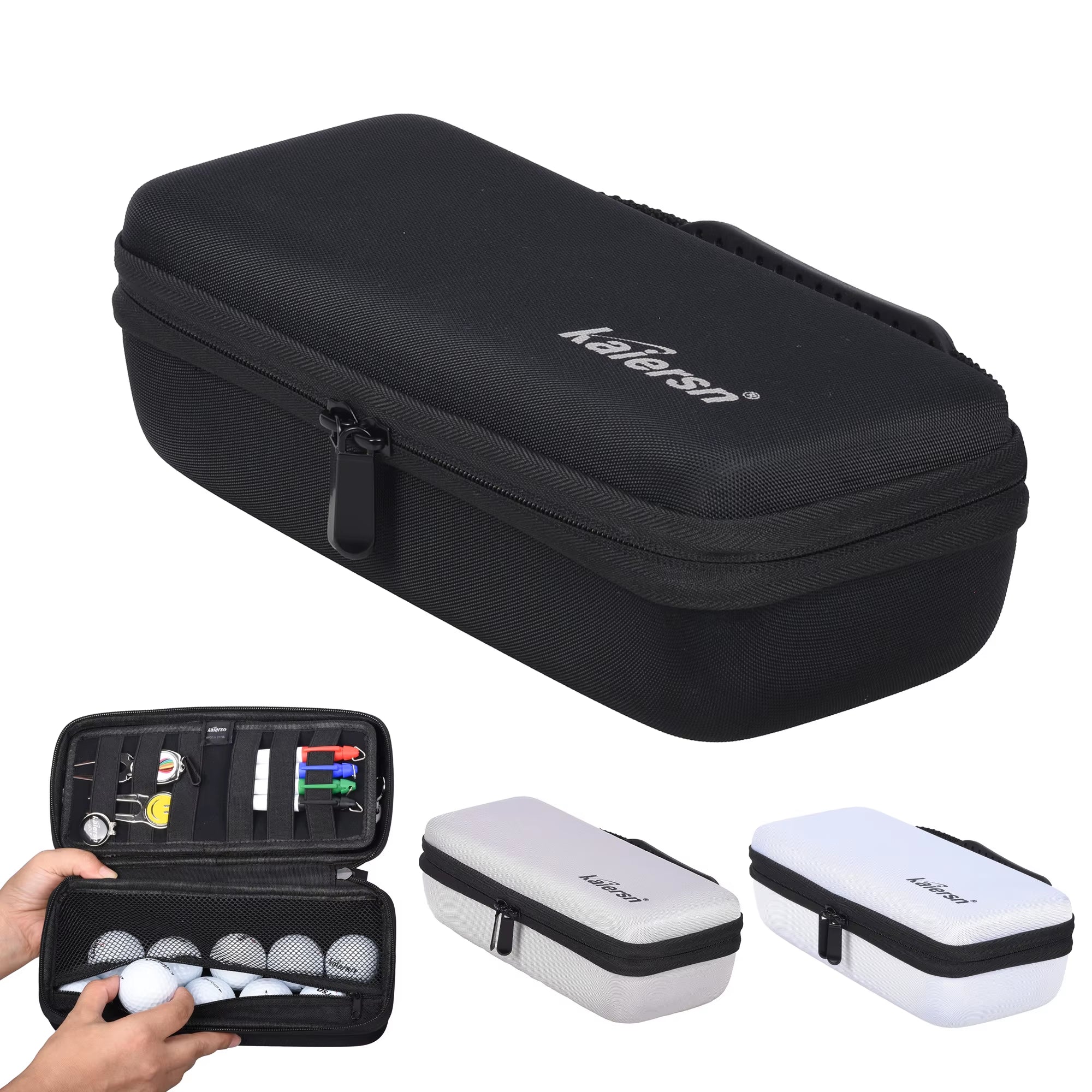 Golf Bag Organizer – Water-Resistant Protective Hard Case for Balls, Tees, Ball Markers, Divot Tools, and Golf Essentials